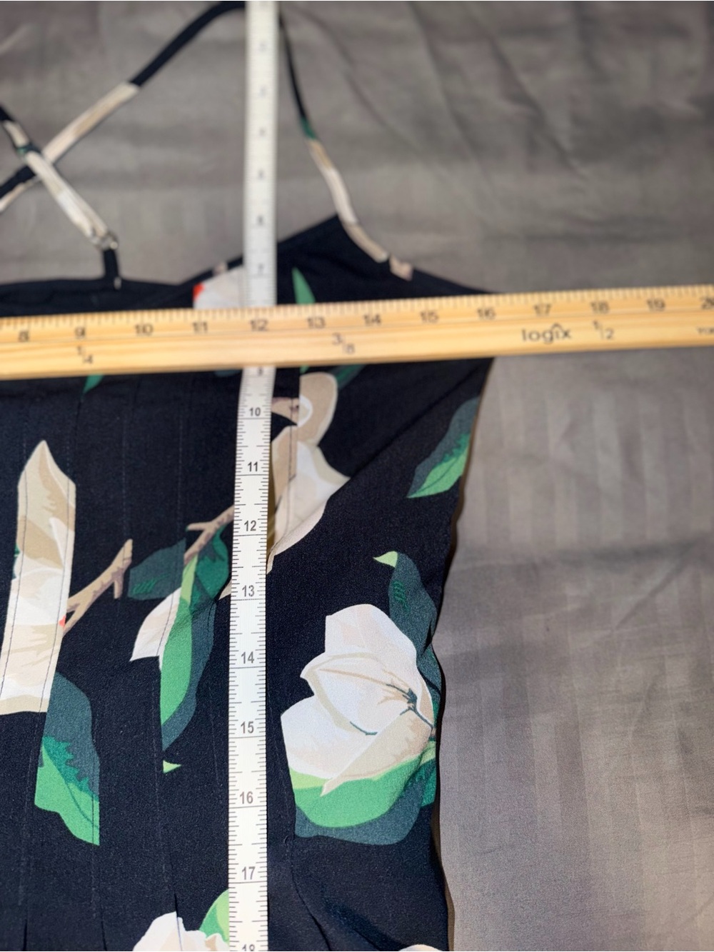 Banana Republic Black Floral Spaghetti-Strap Maxi Dress with Green Leaves - Picture 5 of 8